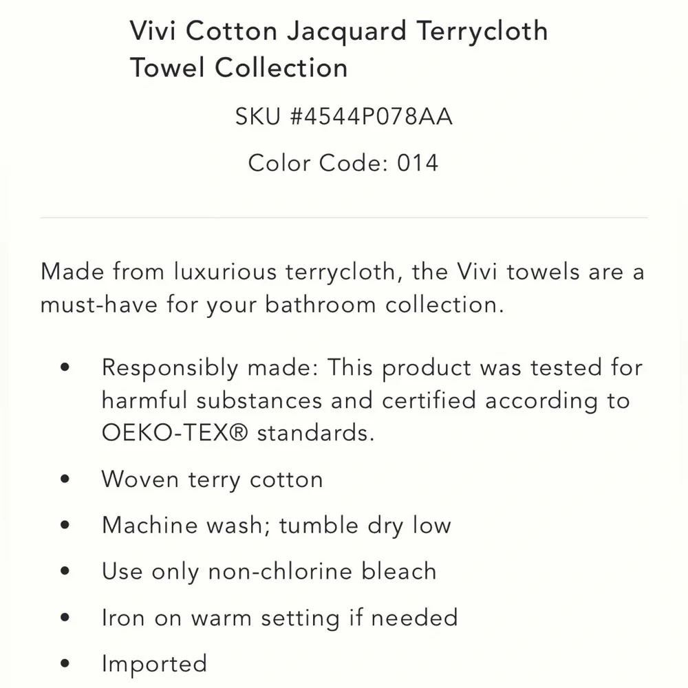 Anthropologie Vivi Cotton Jacquard Terrycloth Hand Towel NEW